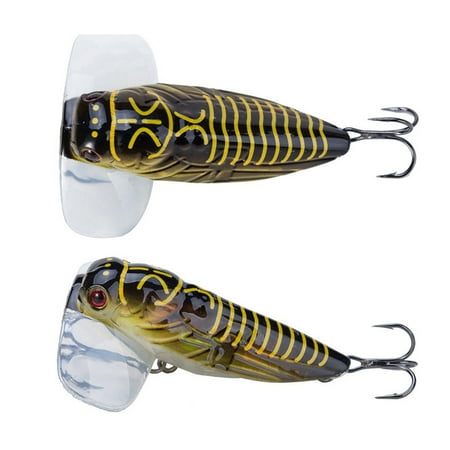 Joernso Artificial Plastic Cicada Fishing Topwater Lure Floating Insect Bait with Hook
