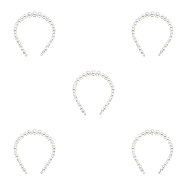 Qarigey Diadema de perlas Soporte para el cabello ajustable Accesorios para peinados Regalos para el día de San Valentín Tiaras para mujeres 18 mm, 3 18 mm, 3 perlas grandes 5piezas Qarigey CBP232372