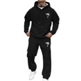 thumbnail image 6 of longantii Track Suits Mens Sweatsuits 2 Piece Set Hoodie and Sweatpants Jogging Suits for Men Casual Running Sweat Suit Sets with Side Pockets Black M, 6 of 7