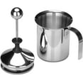 thumbnail image 2 of Stainless Steel Hand Milk Frother, Manual Operated Milk Foam Maker, Cappuccino And Latte Coffee Frother, 2 of 5