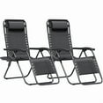 thumbnail image 2 of Homall Outdoor Zero Gravity Chair Patio Recliner Chaise Lounge with Adjustable Headrest and Tray for Storage, Pack of 2,Black, 2 of 7
