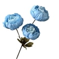 thumbnail image 2 of Hydrangea Artificial Flowers 3heads Peony Cored Peony Artificial Flower Fake Rose Wedding Living Room Decoration (Blue), 2 of 5