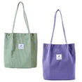 thumbnail image 1 of Bolso de lona Bolso de pana para mujer Cartera de lona con bandolera, bolsillo interior Verde frijol + morado oscuro, 1 of 5