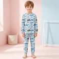 thumbnail image 2 of Gubotare Kids Pajamas Boys, 2-Piece Long Sleeve Sleepwear with Colorful Prints (Light Blue,4-5 Years), 2 of 7