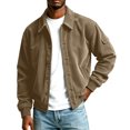 thumbnail image 4 of Gamivast Men's Corduroy Jackets Button Down Long Sleeve Shacket Tops Vintage Bomber Coat with Pocket Casual Fall Winter Outerwear Everyday Wear, 4 of 7
