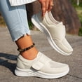 thumbnail image 5 of Domzle Shoes for Women Wide Toe Box Adjustable Slip On Sneakers Comfortable Walking Shoes for Swollen Feet Beige 39, 5 of 7