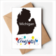 thumbnail image 1 of Michigan Estados Unidos usa mapa silueta Sobre de la Carta de felicitación de la tarjeta de matrimonio, 1 of 4