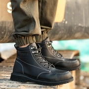 OwnShoe Waterproof Steel Toe Work Shoes for Men Women Leather Safety Boots Construction Working Sneakers