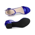 thumbnail image 4 of BLISSFUL STEP Women's Shoes Open Toe Block Heel Ankle Strap Sandals Royal Blue 8, 4 of 7
