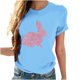 thumbnail image 5 of Tops de Cuello Alto para las Mujeres Amante Impreso Camiseta Cuello Redondo Manga Corta, Poliéster Spandex, 5 of 7