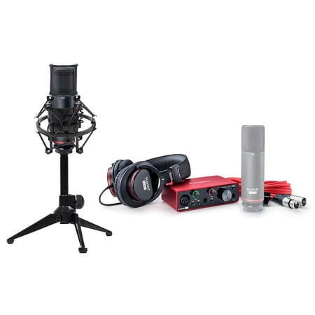 Focusrite 3rd Gen Podcast Podcasting Interface+Mic+Headphones+Stand+Pop Filter