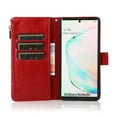 thumbnail image 4 of Allytech Galaxy Note 10+ Case, Note 10 Plus Case,PU Leather Zipper Wallet Case 9 Cards Holder Hand Wrist Strap Stand Shockproof Protective Flip Case Cover for Samsung Galaxy Note 10 Plus 6.8" -Red, 4 of 8