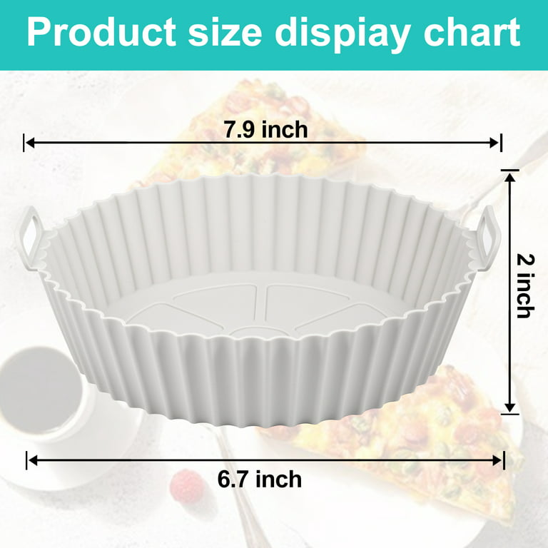 Air Fryer Silicone Pot Basket Non-stick Liners, 8.07x8.07x2.76in