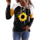 thumbnail image 1 of Gibobby Túnica de moda Camisetas de manga larga, sudaderas holgadas con capucha, sudaderas informales con bloques de color, sudaderas con capucha de para mujer con patrón Floral （Negro， M), 1 of 4