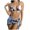 Blue, variant on QLEICOM Womens Swimsuits Tummy Control Plus Size Swimsuit Coverup Plus Size Print Tankini Swimjupmsuit Swimsuit Beachwear Padded Swimwear Blue S