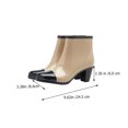 thumbnail image 2 of BRIGHTFUFU 1 par de botas de lluvia cortas antideslizantes de tacón alto con cremallera lateral a la moda, 2 of 7