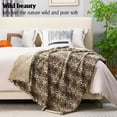 thumbnail image 2 of Luxury Brown Cheetah Print Faux Rabbit Fur Blanket for Couch ,Decorative Soft Thick Fluffy Leopard Furry Blanket, Warm Blanket for Winter,Animal Print Cozy Striped Fuzzy Lap Blanket Brown -, 2 of 6