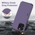 thumbnail image 4 of for iPhone 15 Pro Max Case with Card Holder Heavy Duty Dual Layer Shockproof iPhone 15 Pro Max Wallet Case Hidden Card Slot Slim Phone Case for iPhone 15 Pro Max for Women&Men(Gray Purple), 4 of 14