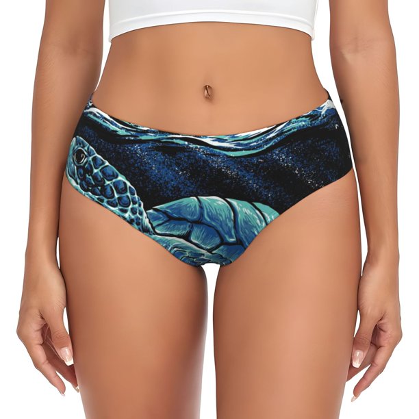 Fotbe Ocean Turtle Calzones Estampados para Mujer – Ropa Interior de Algodón, Cómoda, Suave y Elástica-XX-Large