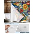 thumbnail image 5 of No Hook Shower Curtain with Snap-in Liner, Boho Colorful Floral Waterproof Fabric Bathroom Curtains, Spring Flower Botanical Sunflowers Plant Bath Curtains & Mesh Top Window 72"x84" Long, 5 of 9