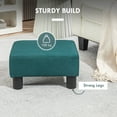 thumbnail image 4 of HOMCOM 16" Cube Modern Linen Fabric Pouf Footrest Ottoman - Green, 4 of 9