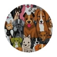 thumbnail image 2 of JEUXUS  Colorful Dogs Fitted Round Tablecloth with Elastic Edge Waterproof Table Cover Dog Table Cloths Modern Tables Decoration for Dining Table,Picnic,Party, 2 of 7