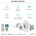 thumbnail image 7 of Luxrite 2" LED Recessed Light with J-Box, 3 Color Option 3000K/4000K/5000K, Dimmable 8W, 600 Lumens, Damp Rated 4 Pack, 7 of 7