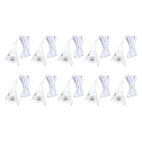 Xirurus 12-Pack Small LED Spot Lights, Recessed Display Lamps for Jewelry Cabinet Showcase, Mini Accent Downlight Fixtures with 1.1 inches / 28mm Hole Cutout, Aluminum Material, Natural Light 4000K