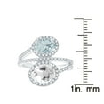 thumbnail image 3 of Sterling Silver with Natural Aquamarine and White Topaz Bypass Ring, 3 of 3