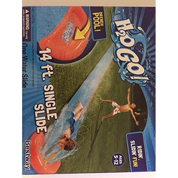 h20 go! 14 ft. single slide with drench pool