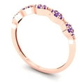 thumbnail image 2 of 0.1 ct Brilliant Round Cut Natural Amethyst 14k Rose Gold Stackable Band SZ 5.5, 2 of 6