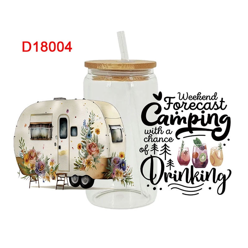 UV DTF Transfer Sticker Summer For The 16oz Libbey Glasses Wraps Bottles Cup Can DIY Waterproof Custom Decals D18004