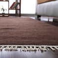 thumbnail image 3 of Rugsotic Carpets Eco-Friendly Woven Hand Woven Kilim Flat Weave Dark Brown Solid Area Rug, 10'x10' Square, Antimicrobial, 3 of 8