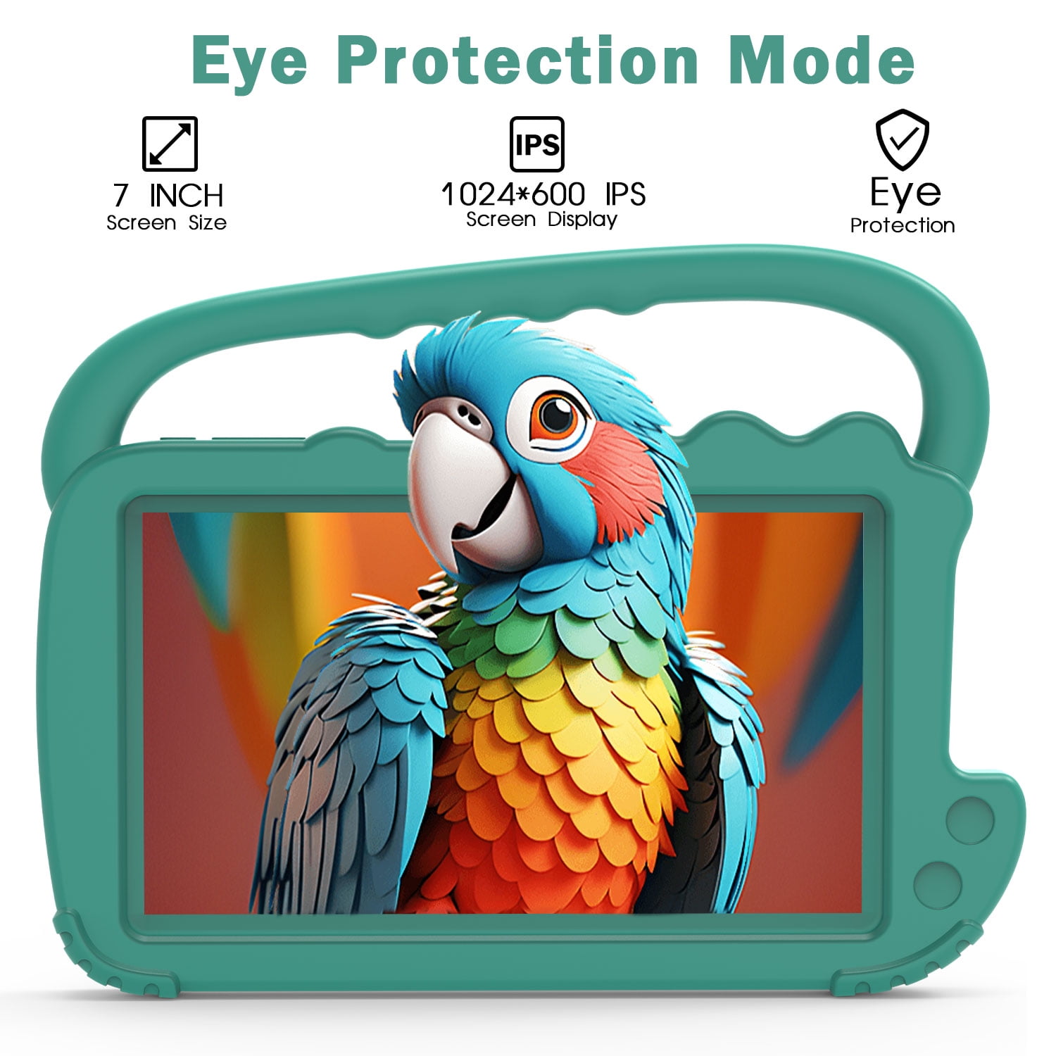 Android 12 Kids Tablet, 7 inch Tablet for Kids, 4GB RAM 32GB ROM Toddler Tablet for Boys Girls, 1.6Ghz Quad-core Processor, Safety Eye Protection Screen, Parental Control APP, Latest Model Kid Tablet