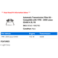 thumbnail image 2 of Automatic Transmission Filter Kit - Compatible with 1998 - 2000 GS400 4.0L V8 1999, 2 of 2