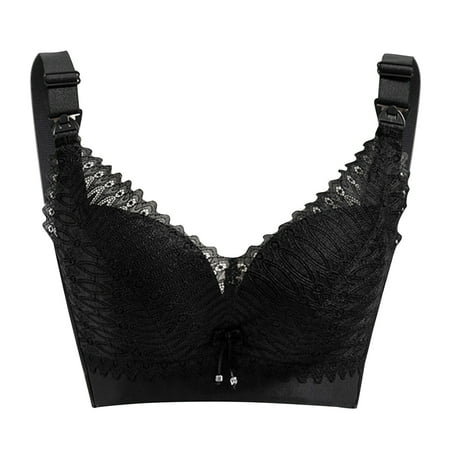 

Plus Size Strapless Bras for Women Hpumping Maternity Adjustable Everyday Bra Black M