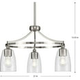 thumbnail image 2 of Parkhurst Collection Three-Light New Traditional Brushed Nickel Clear Glass Chandelier Light, 2 of 2