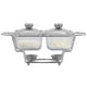 thumbnail image 1 of Buffetera de vidrio con Tapa y base de acero Inoxidable Gaon Servidores de Buffet 2 refractarios, 1 of 10
