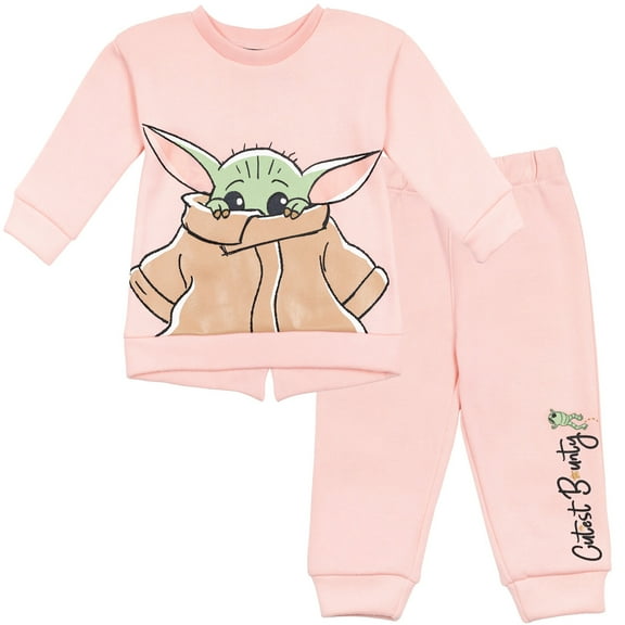 Star Wars The Child Little Girls Fleece Sweatshirt and Pants Set Infant to Big Kid