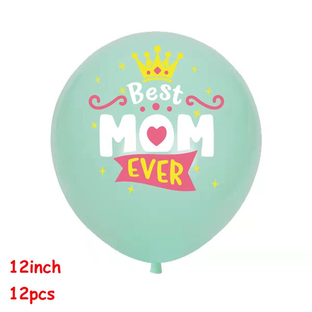 12pcs/lot Happy Mother's Day Latex Balloons I Love You Mama Balloon Gifts Mothers Day Birthday Party Decoration Supplies Globos Gao Jinjia LED