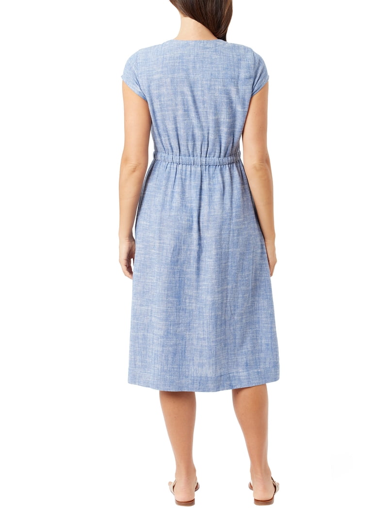 blue linen blend dress Willa Ruffle Dress in Light Blue main image 0