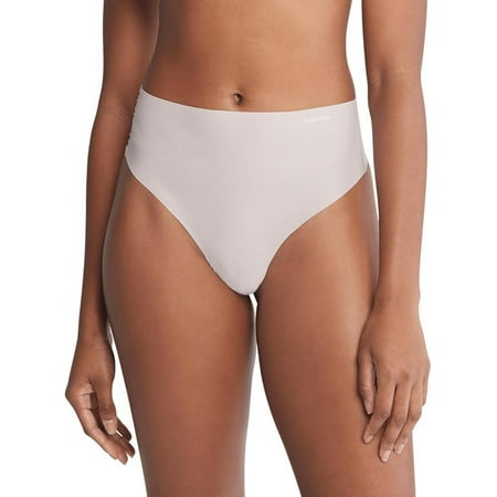 Calvin Klein QD3864 Womens Invisibles High-Waist Thong Panty  Cloud Gray Medium