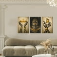 thumbnail image 3 of Hieng 3 Panels Abstract Black Woman Wall Art Modern American African Canvas Prints Painting for Living Room Bedroom Office - 12"x16"x3pcs, 3 of 5