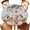 Gray, variant on Round Fitted Tablecloths with Elastic Edge Winter Gingerbread Man Xmas Ball Waterproof Table Cover for Kitchen Dining Party Decor,55" - 60"