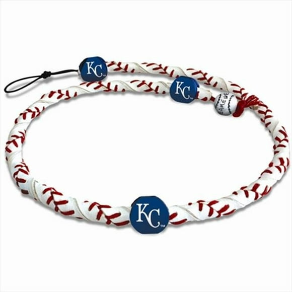 Kansas City Royals Collier de Base-Ball Classique Corde Congelée en Blanc et Rouge