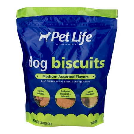 - (3 Pack) Pet Life Assorted Multi Flavored Dog Biscuits 14.5oz