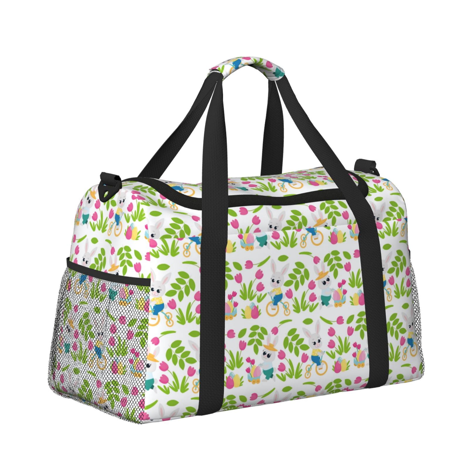 Fuzoiu Happy Easter Print Travel Duffle Bag,Carry On Tote Bags,Duffel Bag,Sport Gym Bag, Hospital Bag for Labor and Delivery, Overnight Bag,Luggage Bag