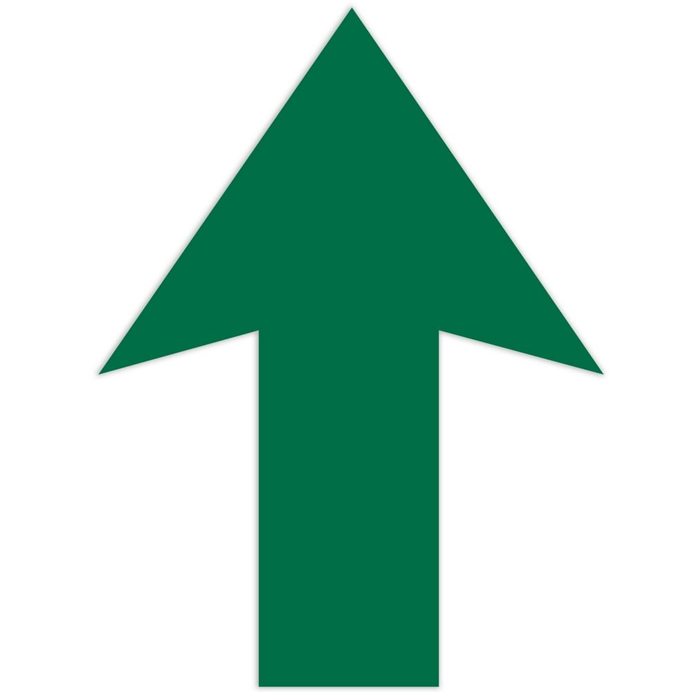 Two 18 X 12 aisleway direction floor stickers + 10 green arrows