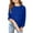 Blue, variant on KAUOD Teen Girls Fleece Lined Sweater Thick Warm Crew Neck Pullover Sweatshirts Tops Kids Plain Long Sleeve Padded Clothes