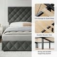 thumbnail image 4 of Eastvita Full/Queen/King Size Bed Frame with 4 Storage Drawers and Headboard, Linen Upholstered Platform Bed Frame, Diamond Stitched Button Tufted, Easy Assemble, Noise-Free, No Box Spring Needed, 4 of 7